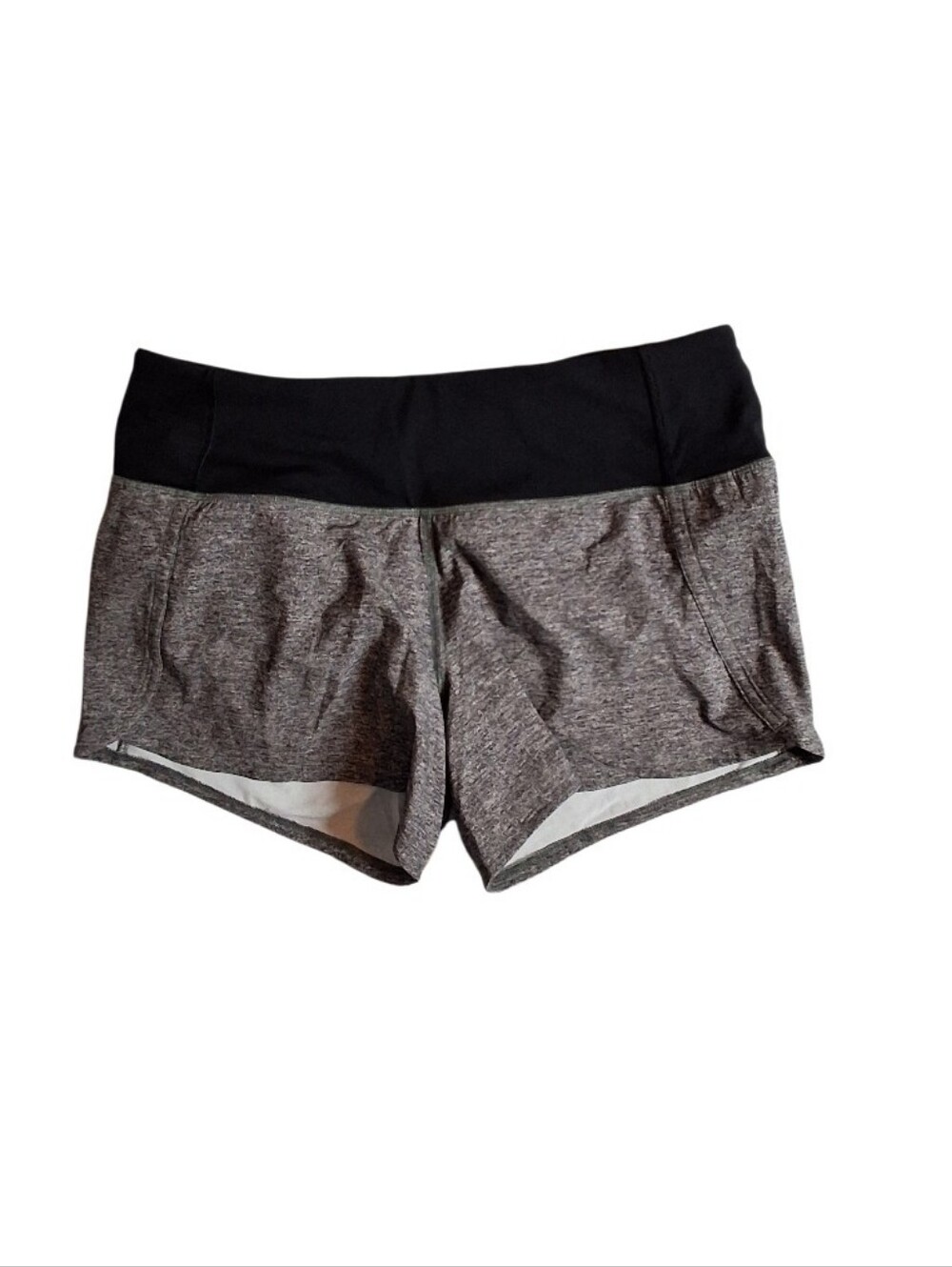 Lululemon Speed Up Shorts Women Size 4 Gray Black Activewear Gym Running